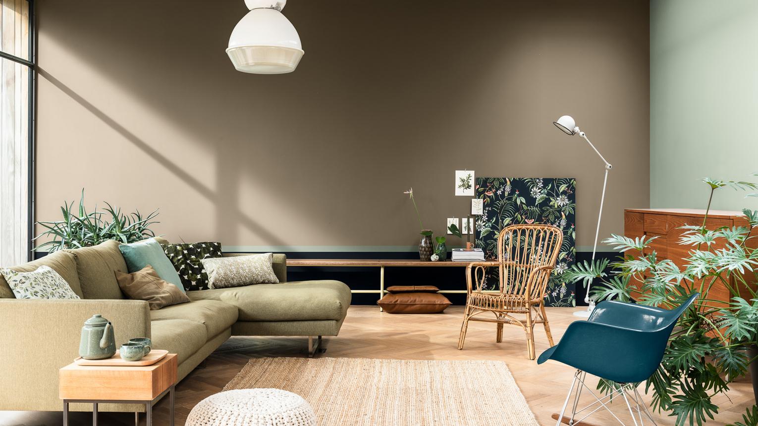 Kombi von Dulux-Farbe des Jahres, Brave Ground, mit Blau und Grün | Dulux